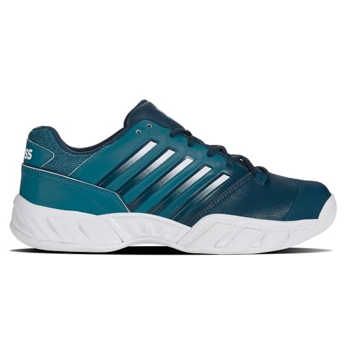 Image of K-Swiss Men's Bigshot Light 4 Carpet Tennis Shoe, Reflecting Pond /Colonial Blue /White, 8.5 M
