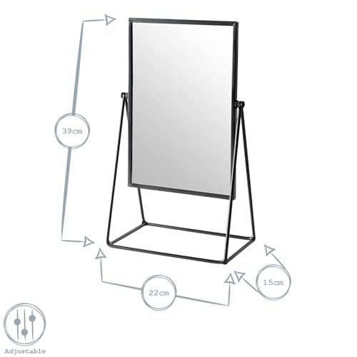 Harbour Housewares Metallic Frame Vanity Mirror - Adjustable Tilt Dressing Table Mirror 22x39cm - Sleek Modern Makeup Mirror for Bedroom, Bathroom or Desk Lightweight Durable Compact Design - Cosy Home Interiors Harbour Housewares Metallic Frame Vanity Mirror - Adjustable Tilt Dressing Table Mirror 22x39cm - Sleek Modern Makeup Mirror for Bedroom, Bathroom or Desk Lightweight Durable Compact Design - Image 7