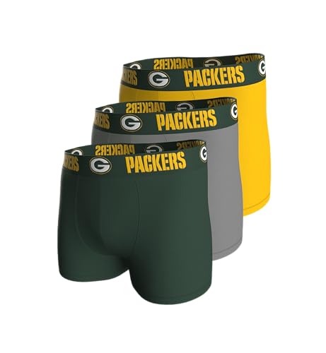 NFL Packers 3pk Boxers Green-Grey-Yellow -XL