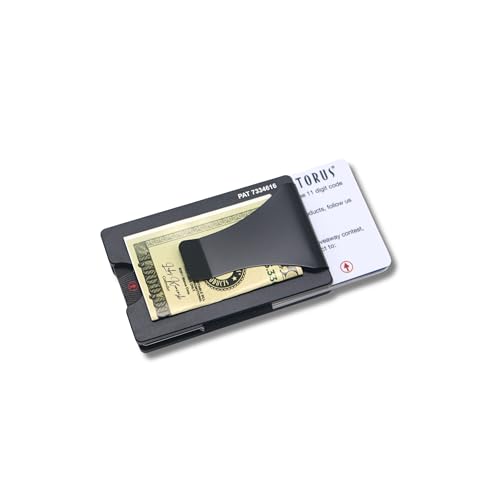 Storus Smart Wallet Card Holder Money Clip, Slim Minimalist RFID Blocking Front Pocket Wallet for Men, Father's Day, Groomsmen, Graduate, Gift - Premium Black2