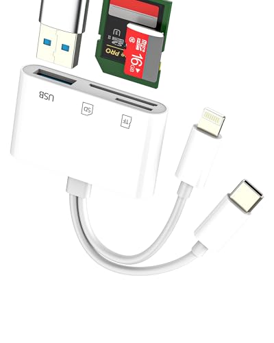 C Lightning A SD Micro SD Lettore Card3 in 1 OTG 3.0 Adattatore Per IPhone 16 15 14 Pro Compatibile Con Samsung Fotocamera Per IPad TF Memoria Multiporta Trasferimento File Telefono usb