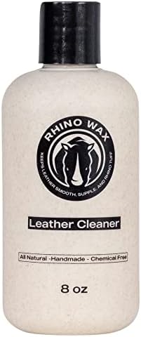 Rhino Wax - Leather Cleaner (8 oz) - The Best Leather Cleaner for Furniture, Handbags, Shoes, Boot and Car Seat Cleaner - Apply Before Using Leather Oil or Conditioner - 100% Natural and No Chemicals