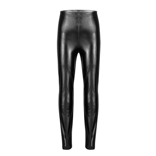 ACSUSS Kids Girls Shiny Metallic Leggings Pants Gymnastics Dance Performance Trousers Yoga Tights
