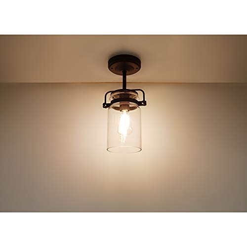 Vintage Style LED 12V Pendant Light for Indoor, RV, Trailer - Matte Black, 3500K