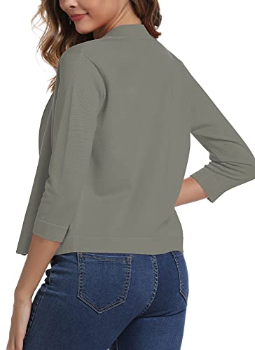 Urban CoCo Women's 3/4 Sleeve Cropped Cardigan Sweater Elegant Shrugs for Women