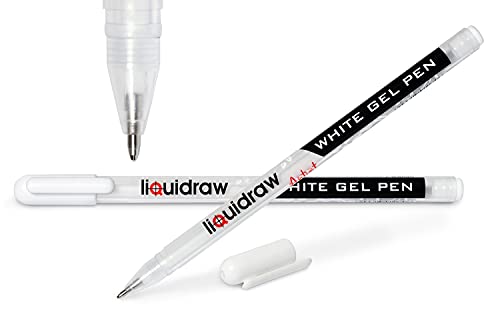 Set de 3 bolígrafos gel blanco Liquidraw 0.8 mm punto fino miniatura 7