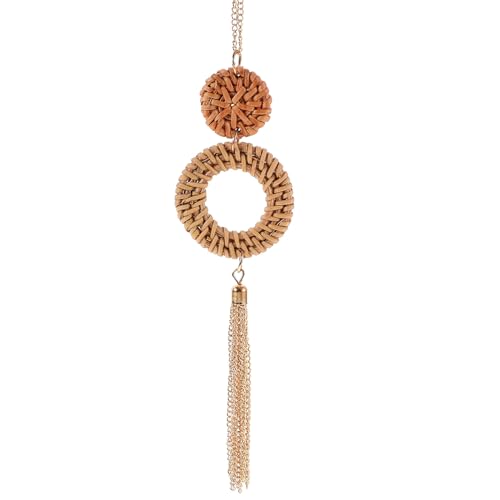 Toyvian Collar Colgante Tejido de Aleación Ligera Joyería para Mujer Collar de Suéter Hecho a Mano Accesorio de Moda para Uso Diario Diseño Delicado y Liviano