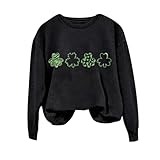 AMDOLE Disfraces de carnaval para mujer, sudadera con cuello redondo y estampado floral informal, suéter batik, Negro , XL