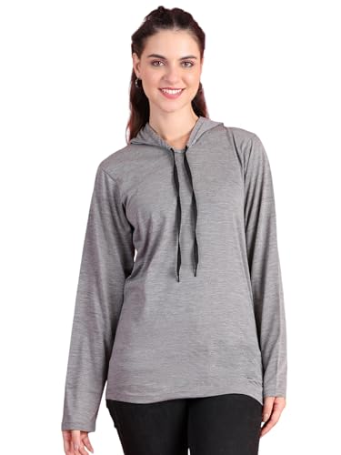 Image of Mack Jonney Cotton Blend Full Sleeve T-Shirt with Hoodie for Women-VJ-FSTWH-01