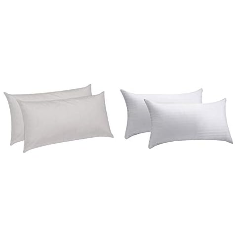 Pikolin Home - Pack de 2 Almohadas de Fibra, con Tratamiento Aloe Vera, firmeza Baja + Home - Pack de 2 Fundas de Almohada cutí, 100% algodón satén, 40x70cm Cover