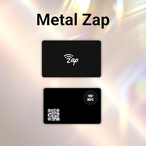 tinydabba custom with own design Zap Black Metal NFC Smart Digital Business Card by tinydabba - 2