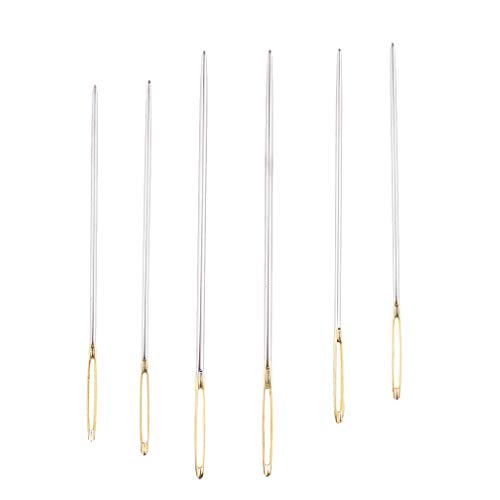 Flameer Conjunto de 6 peças de agulhas de costura doméstica para ferramentas de reparo de jeans de l