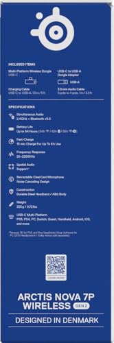 Arctis Nova 7P Wireless Gen 2 -Playstation cuffie da gioco -Controllo app in tempo reale - Oltre 50 h -Driver magnetici al neodimio - Mixabile 2,4 GHz/Bluetooth - PS5,PC,Switch 1/2, Mobile - Cuffia gaming - Immagine 18