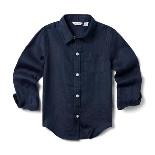 Janie and Jack Boys' Linen Roll Up Shirt (Toddler/Little Big Kid)