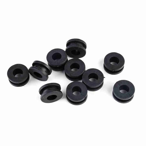 Aramox 10pcs ABS Motorrad Verkleidungsscheiben Gummiunterlegscheiben Motorrad Gummitüllen, Schwarz