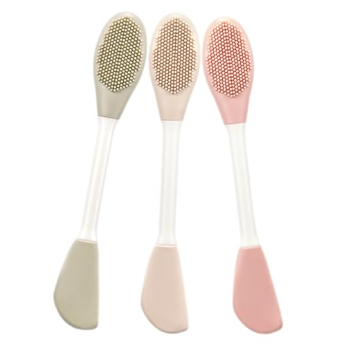 FRCOLOR Professional Silicone Face Mask Brush Set Dual End Applicator Scrubber for Thorough Coverage