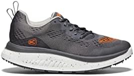KEEN Men's WK400 Performance Breathable Walking Shoes, Steel Grey/Scarlet Ibis, 11 | Image 1
