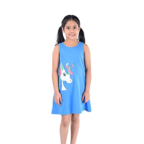 Image of YouGotPlanB 100% Cotton Printed Above Knee Length Dress for Girls