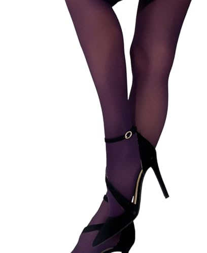 Image of Mila Marutti Classic Violet Semi Opaque Women's Tights | Stockings for Women Plum 30 Denier Pantyhose Nylons - Purple, S