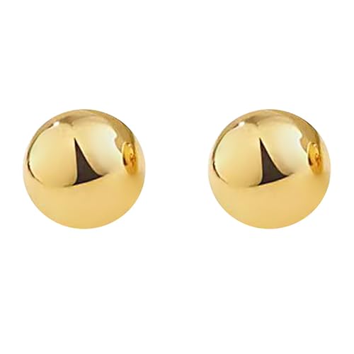 Half Ball Dome Stud Earrings for Women Gold Plated Hypoallergenic Nickel Free Polished Round Post Pin Studs Minimalist Simple Fashion Mother's Day Birthday Jewelry Gifts