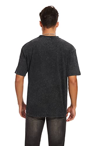 Men's Oversized Heavy Cotton Summer T-Shirts - Vintage Tee Loose Fit Short Sleeve Casual Streetwear Tshirts for Men4