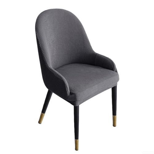 ZYWUOY Sofisticadas fundas curvadas de terciopelo para sillas adecuadas para cualquier entorno de comedor, aptas para lavadora (gris mediano)