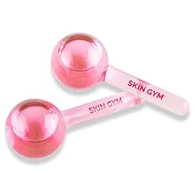 Skin Gym Ice Globe Beauty Balls, Pink Liquid Cryocicles, Cooling Face Roller for Smooth Skin & Enhanced Glow
