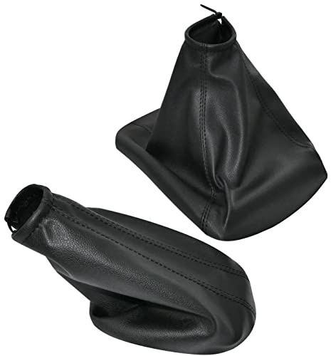 AERZETIX - C57727 - Soufflet de levier de vitesse et frein à main - compatible avec Ford Mondeo II de 1996 à 2000 - couleur: noir - en cuir synthétique