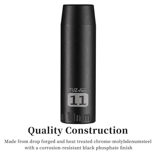 Image of 3 /8 inch Square Drive 11mm Metric Impact Socket,Hex Deep Socket Design,CR-MO Steel for Nut repair for Any Application