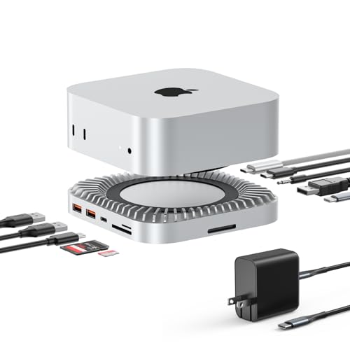 RayCue 40G Mac mini M4 Dock & Stand with 8T NVMe SSD Enclosure,2X USB-A 3.2 10Gbps, USB-C...