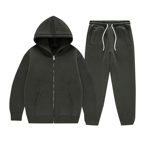 Boys Girls Hoodie Sweatsuit Set 2 Piece Kids Hooded Sweatshirt Drawstring Jogger Tracksuit Casual Athletic Outfits