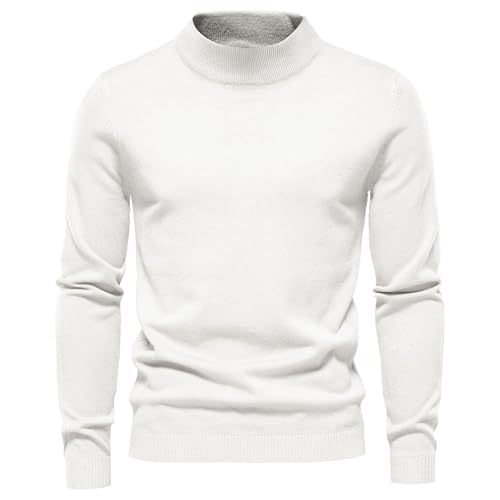 JEKE-DG Men's Solid Turtleneck Dress Pullover Knitted Casual Long Sleeve Warm Sweater Long Sleeve Basic Slim Fit Sweaters
