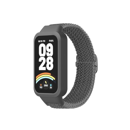 �L�k���o���h for Xiaomi Band 9 Active �i�C���� �o���h for Redmi Smart Band 3 �e�� �x���g �҂ݍ��� �_�炩�����K�ŒʋC���ɗD�� �X�|�[�c�p �e�͐� �������i�K���� �_�� �h�� �y�� �j�����p (�O���[) 
