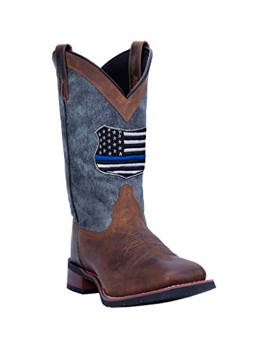 Image of Laredo Men's We Back The Blue Western Boot Wide Square Toe Brown 15 D(M) US