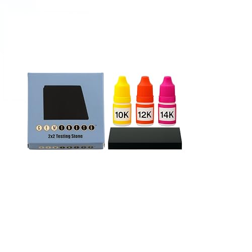 Gold Testing Kit 10k 12K 14K Acid Solutions with 2x2 Test Stone Precious Metal Tester Real/Fake Check Analysis Kit.