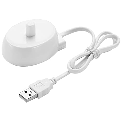 Electric Toothbrush Charger for O-ral B 3757, USB Electric Toothbrush Replacement Charger Base Compatible with O-ral B Type 3757 Charging Base with 1.5M Cable, UK 3 Pin Plug Toothbrush Charger Cover