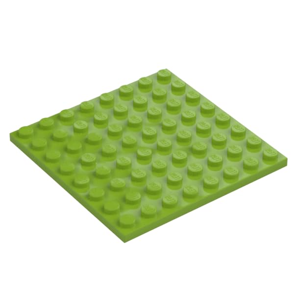 LEGO Building Plate, 8 x 8 Studs, Part 41539 (Lime, 5, Plates)