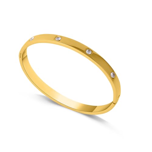 Image of PALMONAS Crystal Love Bangle Bracelet for Women - Gift for Girls & Women | Waterproof & Anti-Tarnish Bracelet