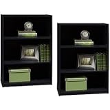 Bundle (2) Ameriwood 3 Shelf Adjustable Bookcase Black Color. Very Affordable Bookshelves Make a Nice Addition to Any Bedroom or Living Room. This Would Also Be Great for the Home Office. May Also Work for Your Kids or Children As a Great Utility Book Case.