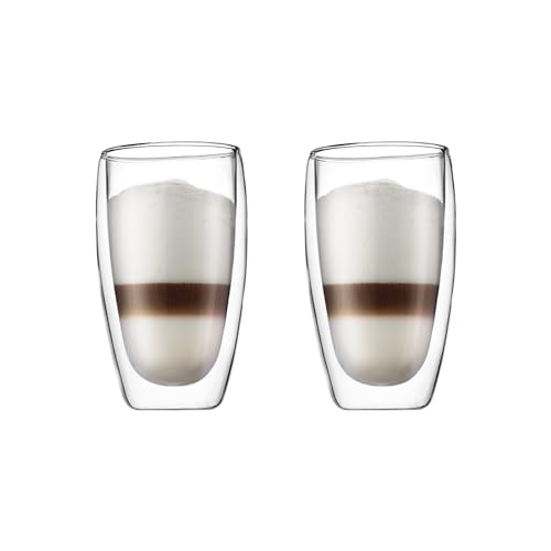 Bodum 15oz Pavina Double Wall High-Heat Borosilicate Glass, Set of 2, Clear