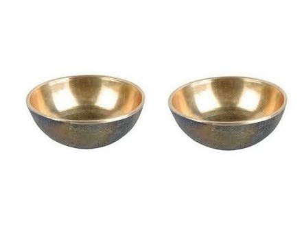 Bronze Kansa Natural Vatki Cup Ayurvedic Detox Foot Massager Relaxation and Deep Cleaning Ancient Indian Technique Ayurvedic Kansa Vatki Foot Massage (set of 2)