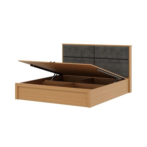 Image of Wakefit Bed | 3 Yr Warranty | King Size Bed, Hydraulic Storage & Foam-Cushioned Upholstery Headboard, Density: 680-750 kg /m, Termite & Borer Resistant, Fits Mattresses Up to 8 inches(Eclipse78x72-UT)