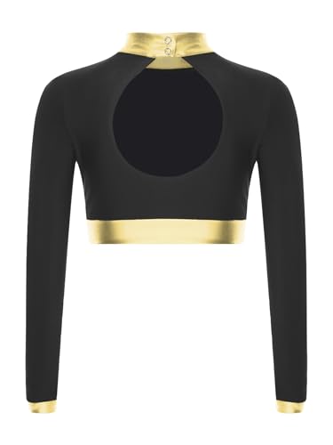 Kids Girls Crop Tops Sparkle Rhinestones Gymnastics Dance Crop Tops Athletic Dance Tee Shirts4