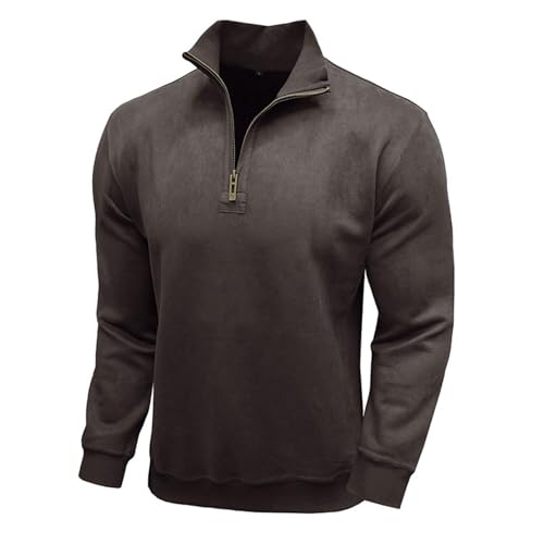 Mens Casual Quarter Zip Work Pullover miniatura 2