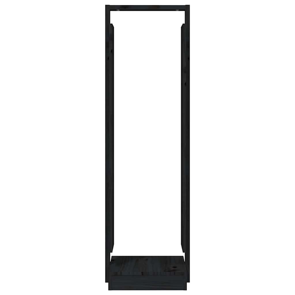 Home strumenti-Portalegna Nero 33.5x30x110 cm Legno Massello Pino