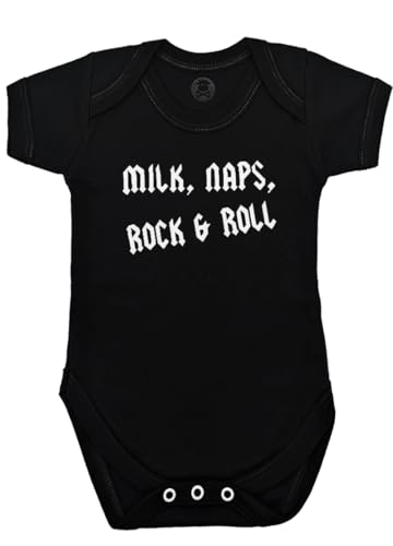 Baby Moo's Rock Body en métal pour garçons ou filles | 1 gilet lait, siestes, rock & roll – Cadeau de fête prénatale, jumeau, nouveaux parents ou 1er...