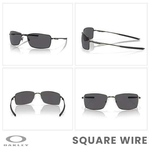 OAKLEY Square Wire OO4075 Sunglasses For Men+ Bundle Accessory Leash Kit, Microfiber Pouch3