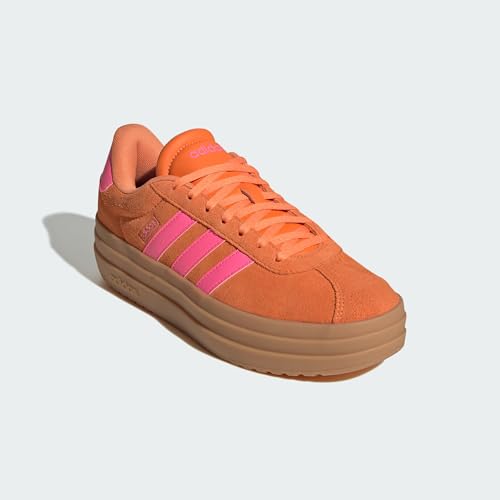 Image of adidas Womens Vl Court Bold Lace Up Sneakers Shoes Casual - Pink