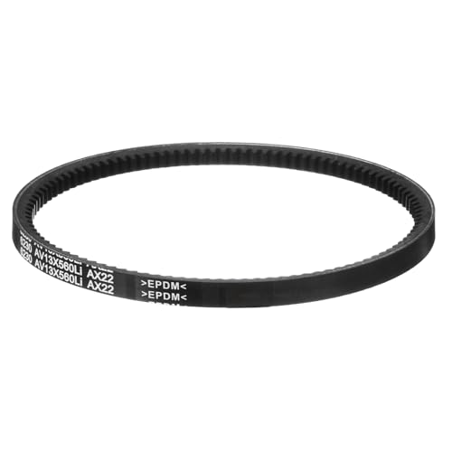 Image of uxcell AX22 EPDM V-Belt, Raw Edge Cogged Industrial Rubber V Belt 1 /2 inch Width x 22 inch Inside Circumference
