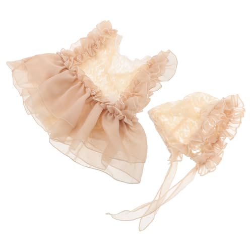GLEAVI Vestido para Sesión de Fotos de Niña Recién Nacida Falda Tutú de Tul Color Caqui Conjunto Cómodo para Fotografía de Ñiño Atuendo para Estudio y Exteriores Accesorios para